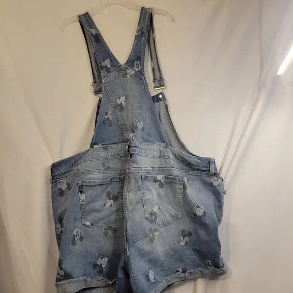 Mickey Mouse Disney Plus Shortalls Size 26w Host Pick - Picture 2 of 3
